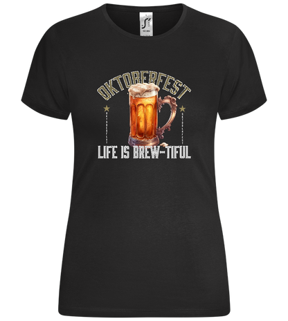 Life is Brew-tiful Design - Comfort women's t-shirt_DEEP BLACK_front