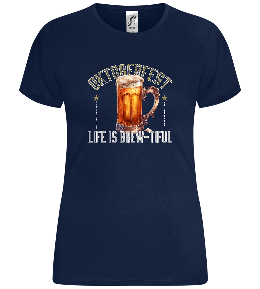 Life is Brew-tiful Design - Comfort women's t-shirt_MARINE_front