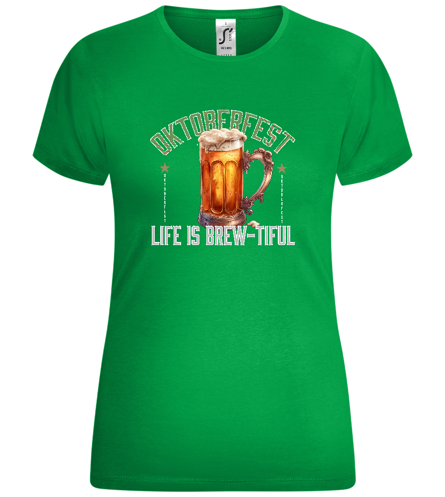 Life is Brew-tiful Design - Comfort women's t-shirt_MEADOW GREEN_front