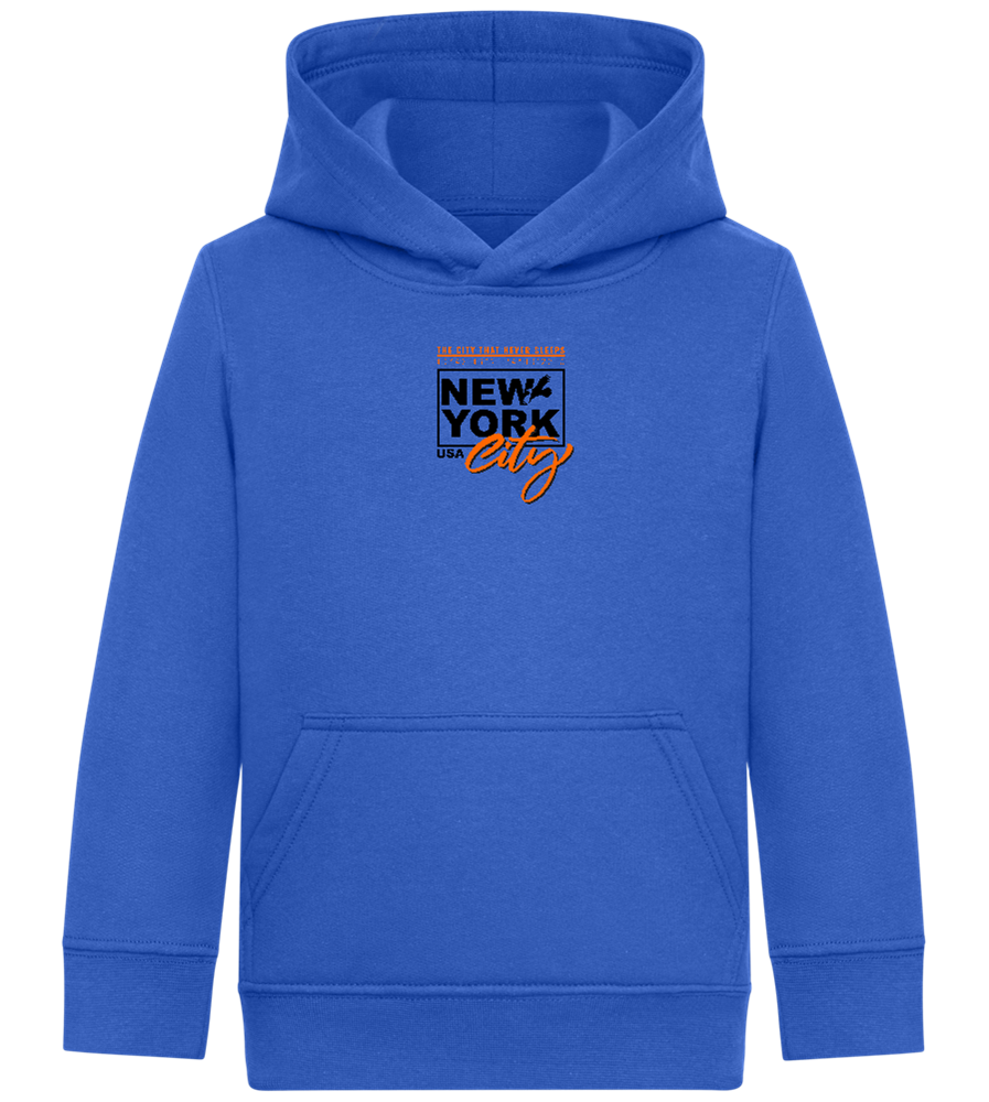 The City That Never Sleeps Design - Comfort Kids Hoodie_ROYAL_front