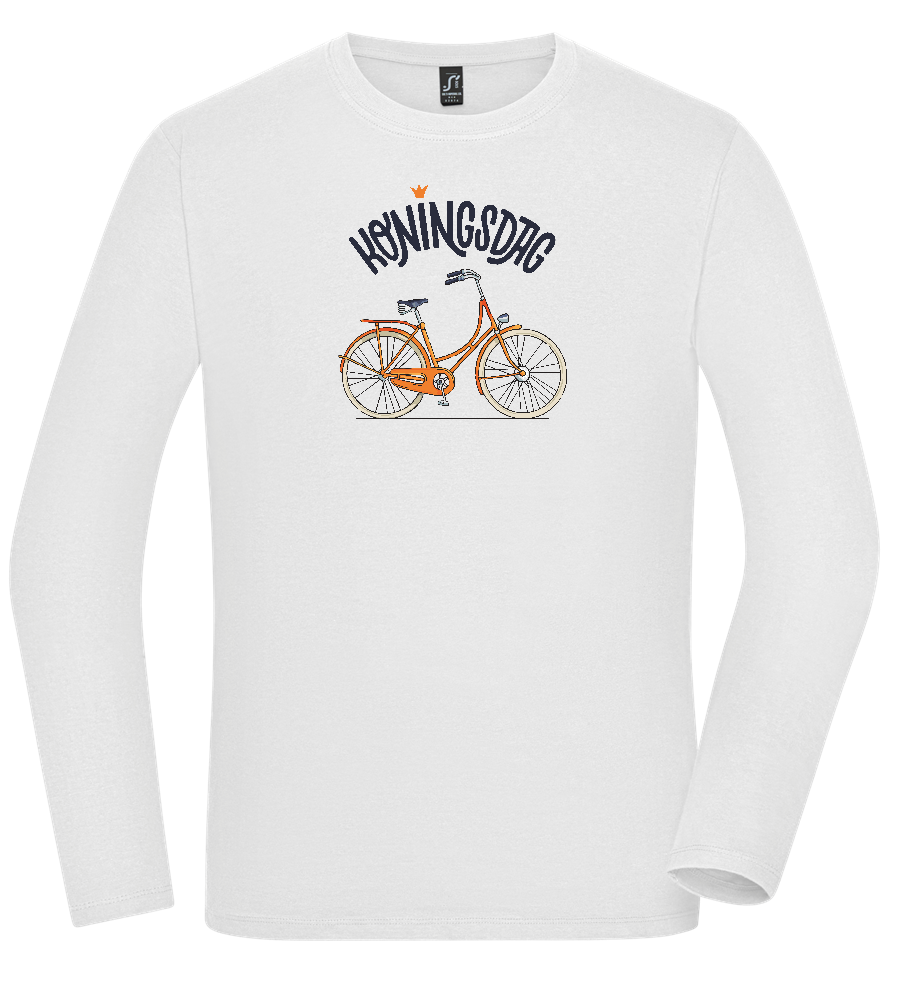 Koningsdag Oranje Fiets Design - Premium men's long sleeve t-shirt_WHITE_front