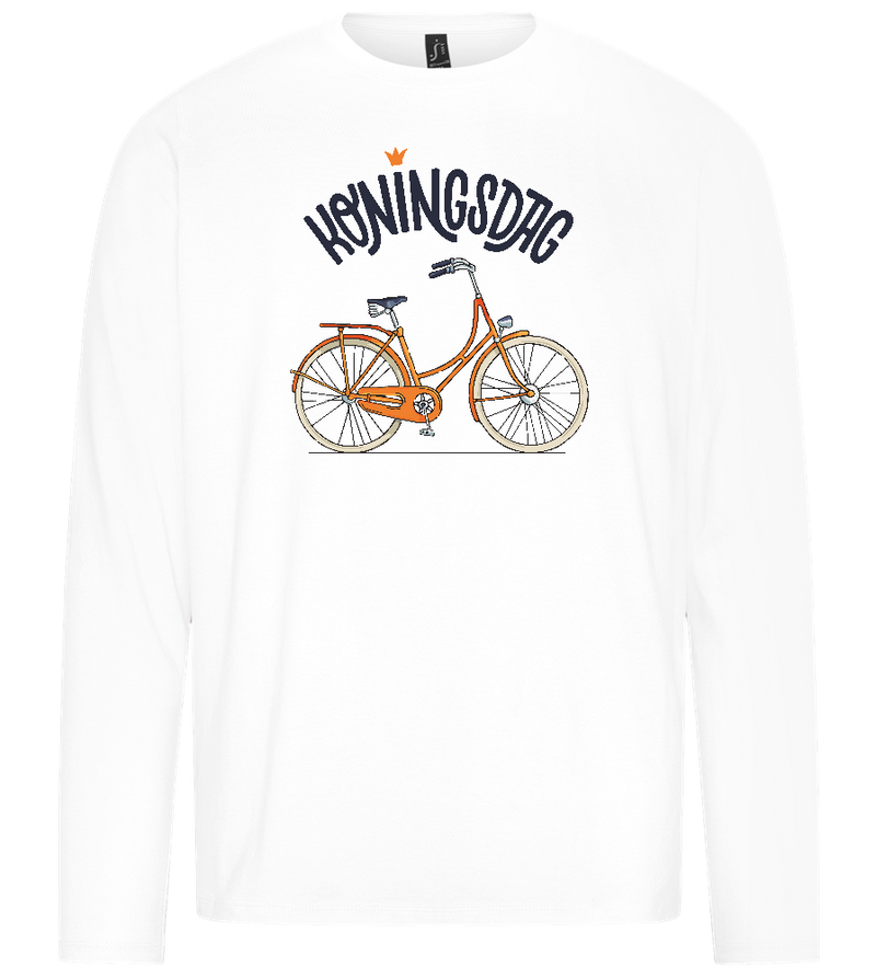 Koningsdag Oranje Fiets Design - Premium men's long sleeve t-shirt_WHITE_front