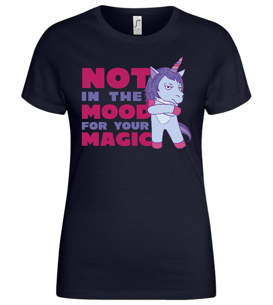 Not in the Mood Design - Basic women's t-shirt_FRENCH NAVY_front