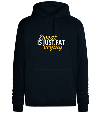 Sweat is Just Fat Crying Design - Premium unisex hoodie_BLACK_front