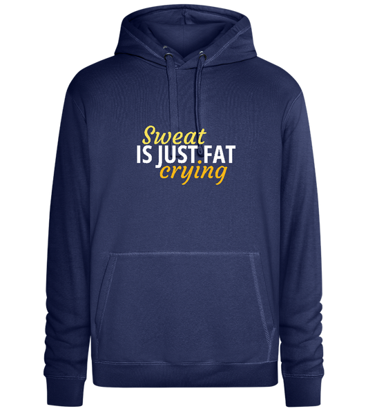 Sweat is Just Fat Crying Design - Premium unisex hoodie_DENIM CHINA_front