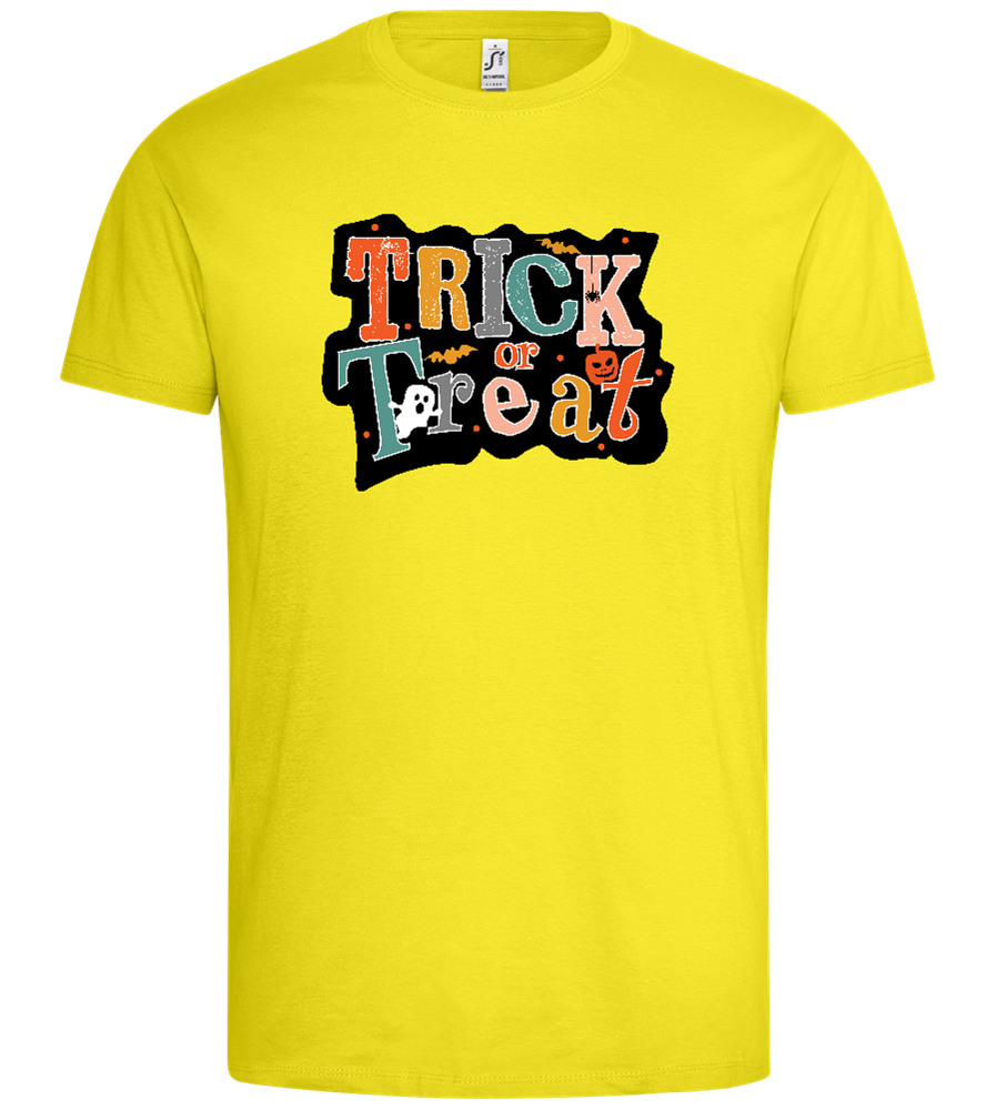 Spooky Trick or Treat Design - Premium men's t-shirt_LEMON_front