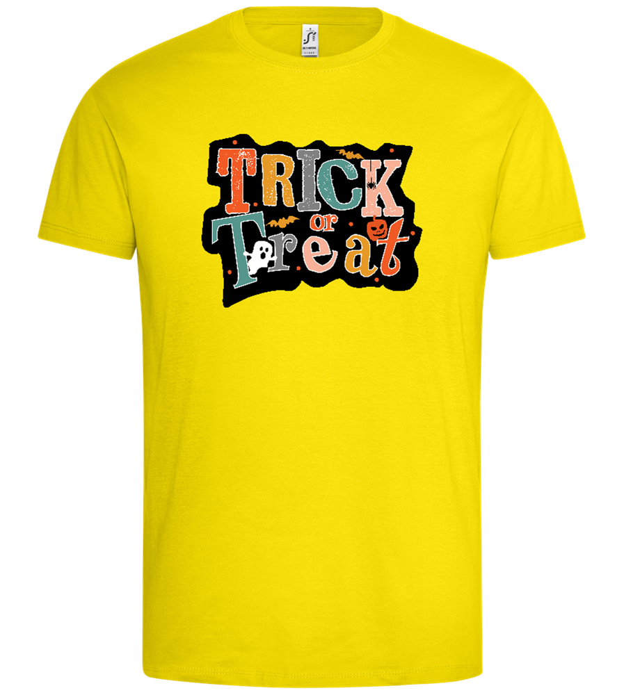 Spooky Trick or Treat Design - Premium men's t-shirt_YELLOW_front