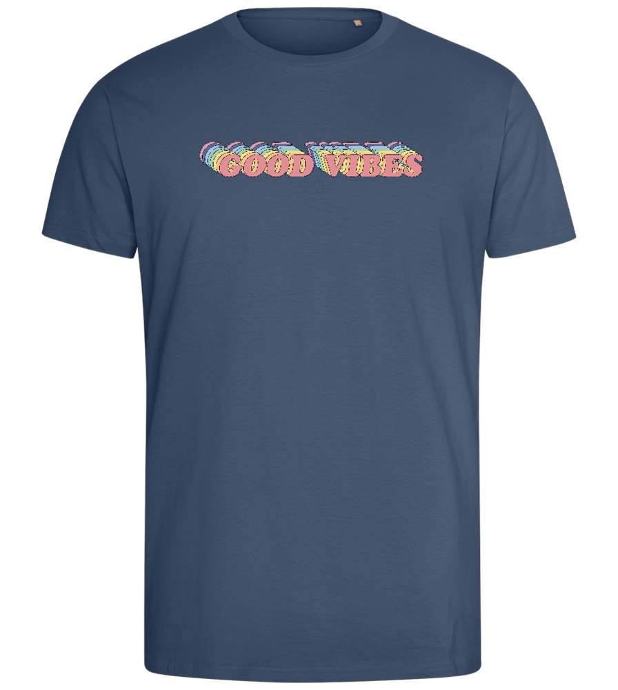 Good Vibes Rainbow Design - Comfort men's fitted t-shirt_DENIM_front