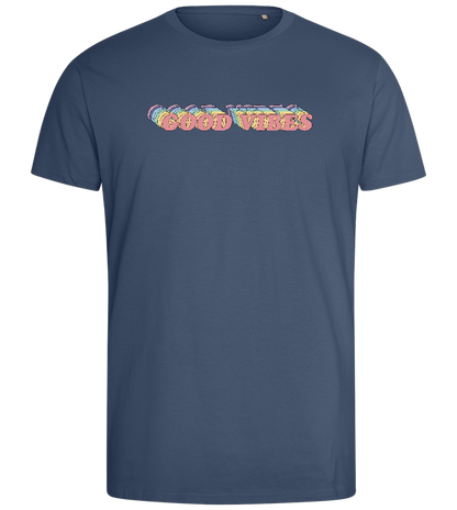 Good Vibes Rainbow Design - Comfort men's fitted t-shirt_DENIM_front