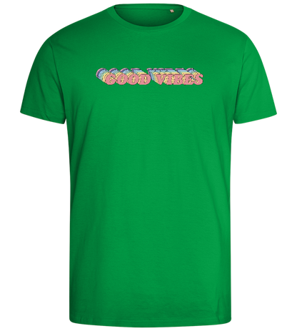 Good Vibes Rainbow Design - Comfort men's fitted t-shirt_MEADOW GREEN_front