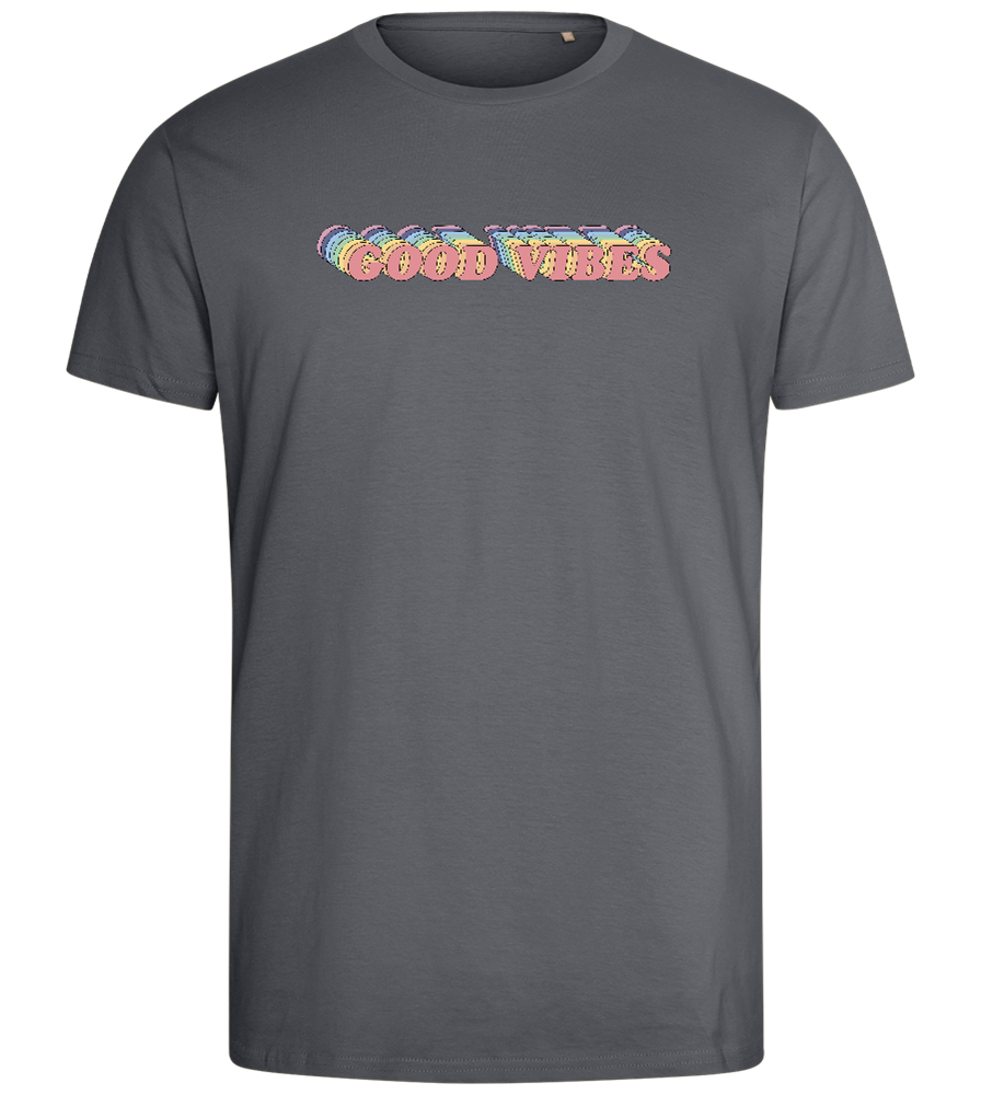 Good Vibes Rainbow Design - Comfort men's fitted t-shirt_MOUSE GREY_front