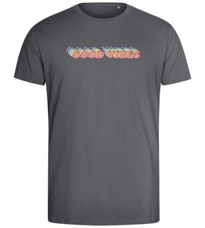 Good Vibes Rainbow Design - Comfort men's fitted t-shirt_MOUSE GREY_front