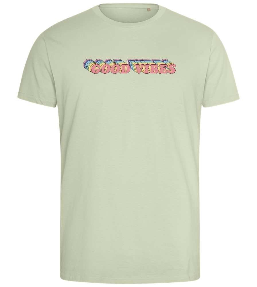 Good Vibes Rainbow Design - Comfort men's fitted t-shirt_SILESTONE_front