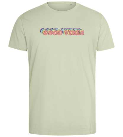 Good Vibes Rainbow Design - Comfort men's fitted t-shirt_SILESTONE_front