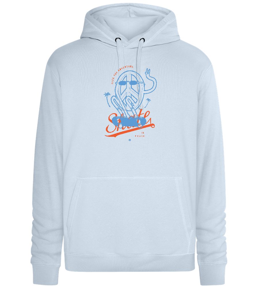 Skate Peace Design - Premium unisex hoodie_CREAMY BLUE_front