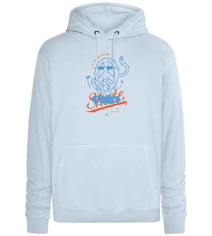 Skate Peace Design - Premium unisex hoodie_CREAMY BLUE_front