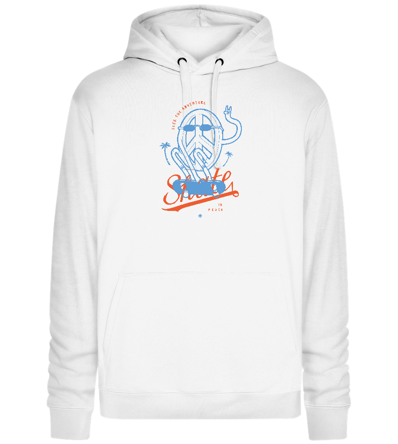 Skate Peace Design - Premium unisex hoodie_WHITE_front