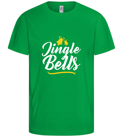 Christmas Jingle Bells Design - Basic kids t-shirt_MEADOW GREEN_front