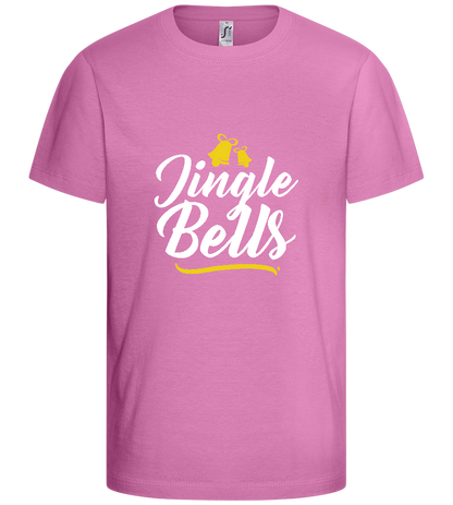 Christmas Jingle Bells Design - Basic kids t-shirt_PINK ORCHID_front