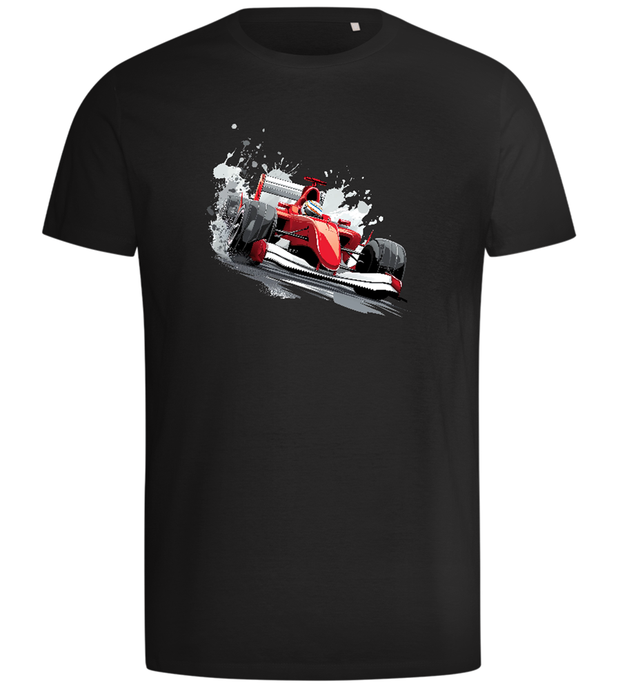 Red F1 Car Design - Comfort men's t-shirt_DEEP BLACK_front