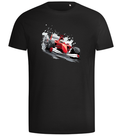 Red F1 Car Design - Comfort men's t-shirt_DEEP BLACK_front