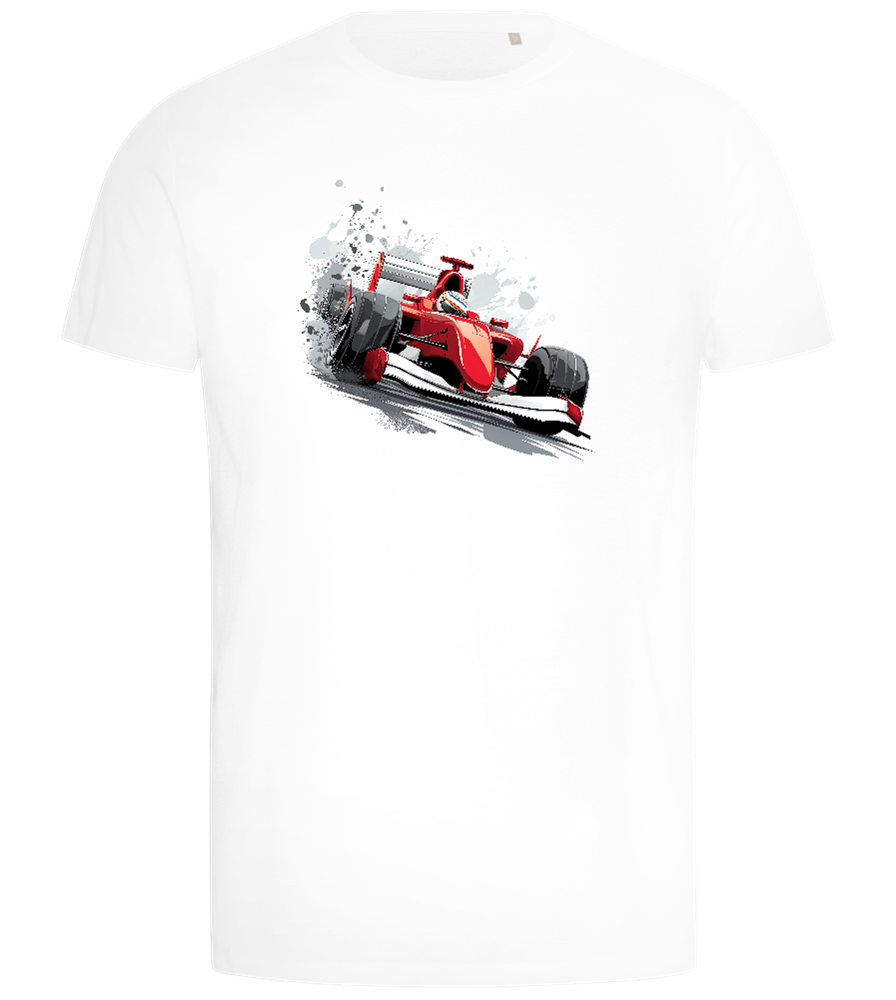 Red F1 Car Design - Comfort men's t-shirt_WHITE_front