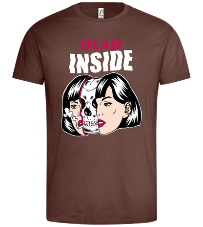 Dead Inside Design - Premium men's t-shirt_CHOCOLATE_front