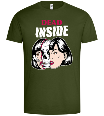 Dead Inside Design - Premium men's t-shirt_DARK KHAKI_front