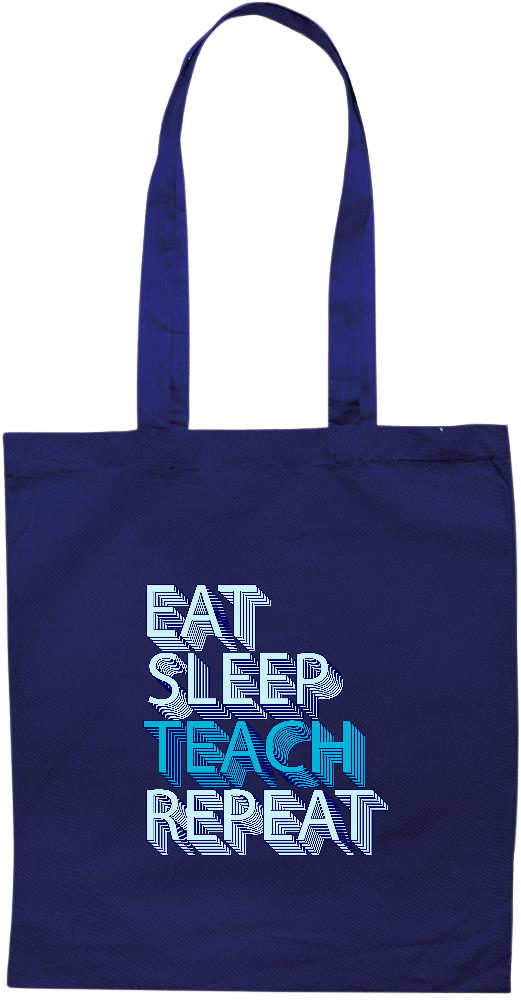 Eat Sleep Teach Repeat Design - Essential colored event tote bag_BLUE_front