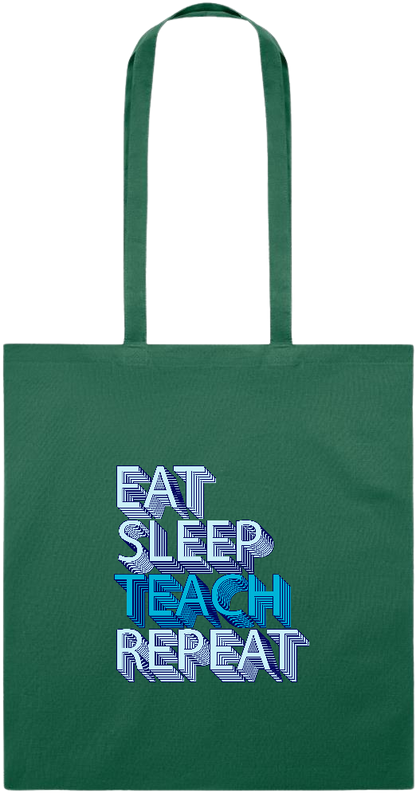 Eat Sleep Teach Repeat Design - Essential colored event tote bag_DARK GREEN_front