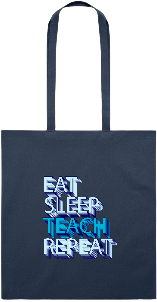 Eat Sleep Teach Repeat Design - Essential colored event tote bag_FRENCH NAVY_front