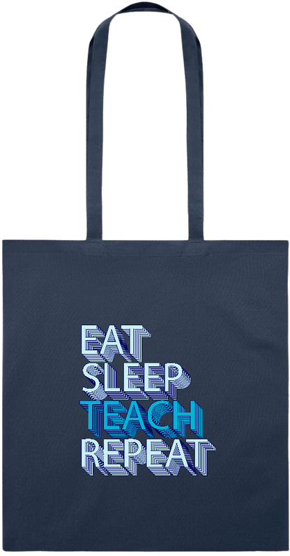 Eat Sleep Teach Repeat Design - Essential colored event tote bag_FRENCH NAVY_front