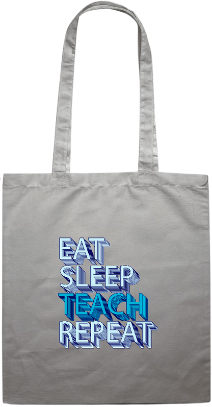 Eat Sleep Teach Repeat Design - Essential colored event tote bag_GREY_front