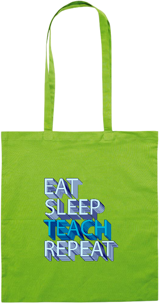 Eat Sleep Teach Repeat Design - Essential colored event tote bag_LIME_front