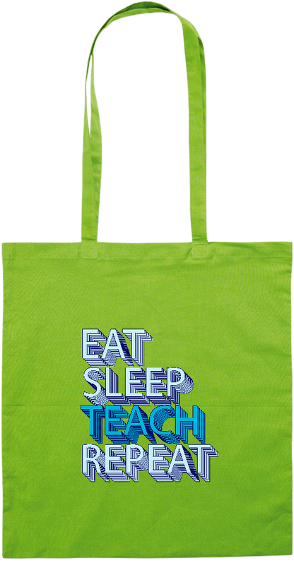 Eat Sleep Teach Repeat Design - Essential colored event tote bag_LIME_front