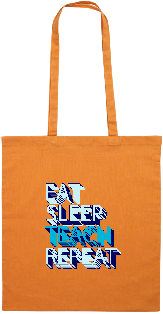 Eat Sleep Teach Repeat Design - Essential colored event tote bag_ORANGE_front