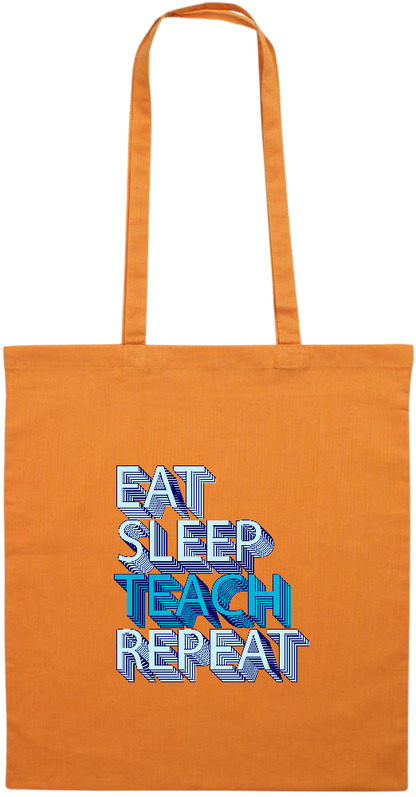 Eat Sleep Teach Repeat Design - Essential colored event tote bag_ORANGE_front