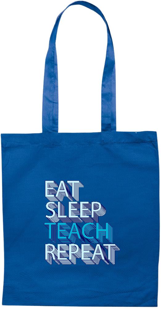 Eat Sleep Teach Repeat Design - Essential colored event tote bag_ROYAL BLUE_front