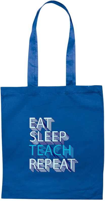 Eat Sleep Teach Repeat Design - Essential colored event tote bag_ROYAL BLUE_front