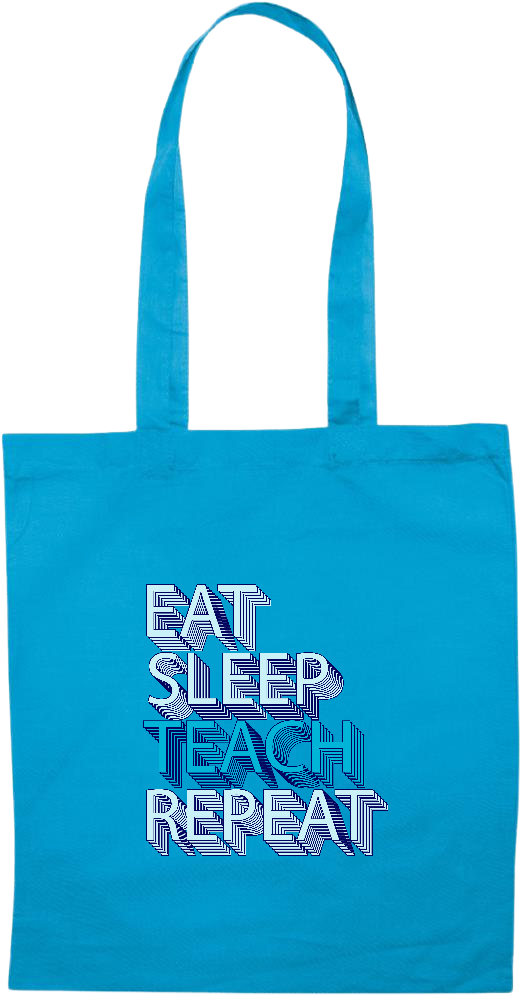 Eat Sleep Teach Repeat Design - Essential colored event tote bag_TURQUOISE_front