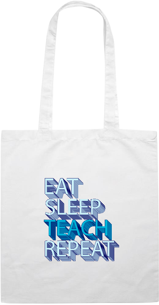 Eat Sleep Teach Repeat Design - Essential colored event tote bag_WHITE_front