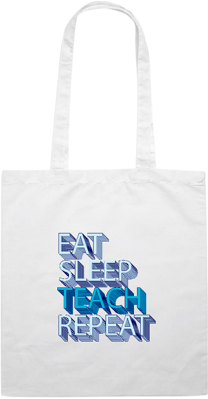 Eat Sleep Teach Repeat Design - Essential colored event tote bag_WHITE_front