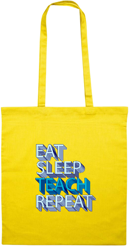 Eat Sleep Teach Repeat Design - Essential colored event tote bag_YELLOW_front