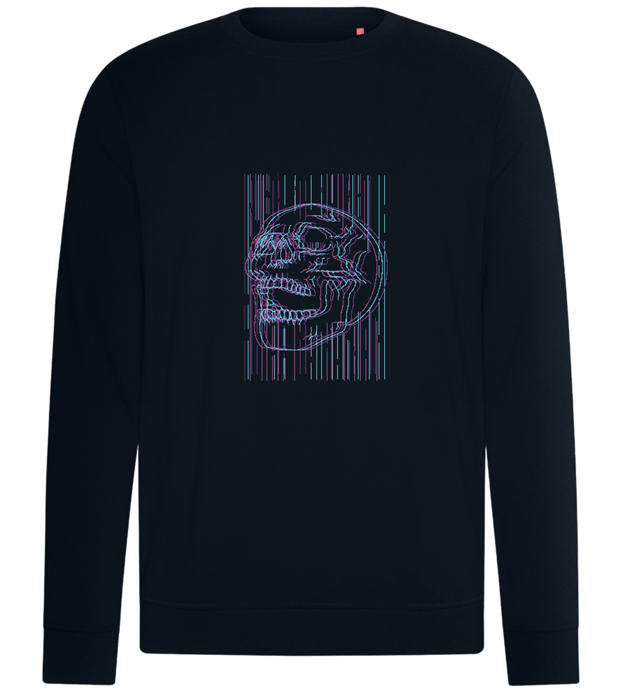 Neon Lines Skull Design - Comfort unisex sweater_BLACK_front