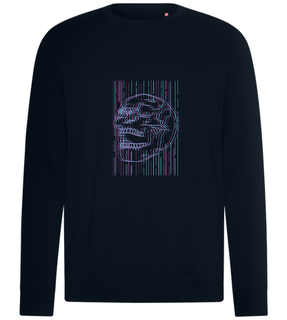 Neon Lines Skull Design - Comfort unisex sweater_BLACK_front