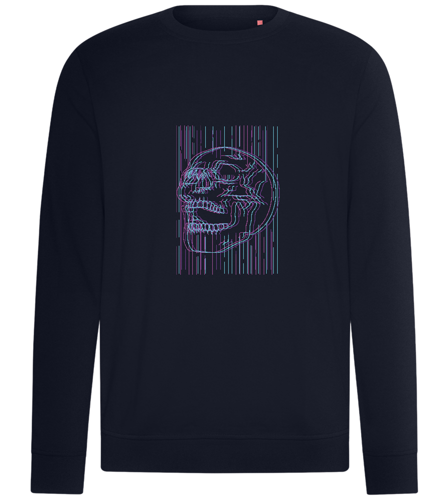 Neon Lines Skull Design - Comfort unisex sweater_FRENCH NAVY_front