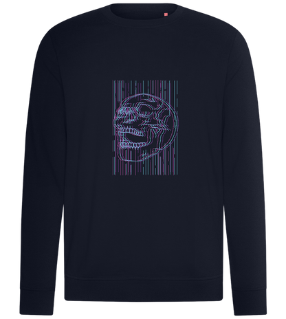 Neon Lines Skull Design - Comfort unisex sweater_FRENCH NAVY_front