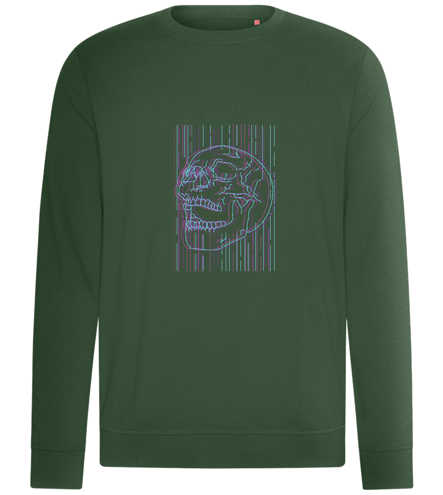 Neon Lines Skull Design - Comfort unisex sweater_GREEN BOTTLE_front