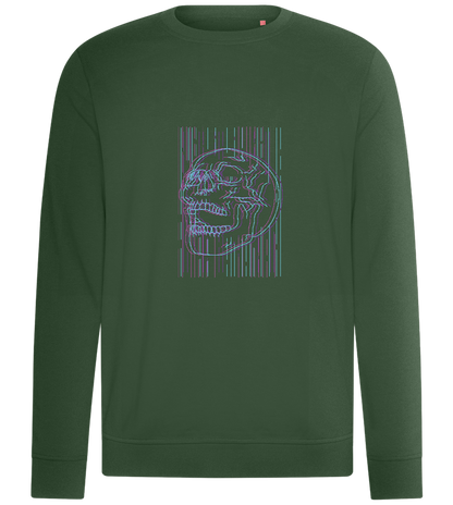 Neon Lines Skull Design - Comfort unisex sweater_GREEN BOTTLE_front