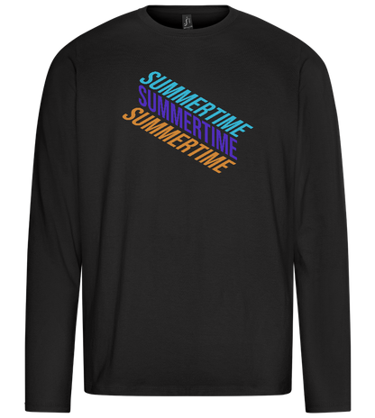 Summertime Design - Premium men's long sleeve t-shirt_DEEP BLACK_front